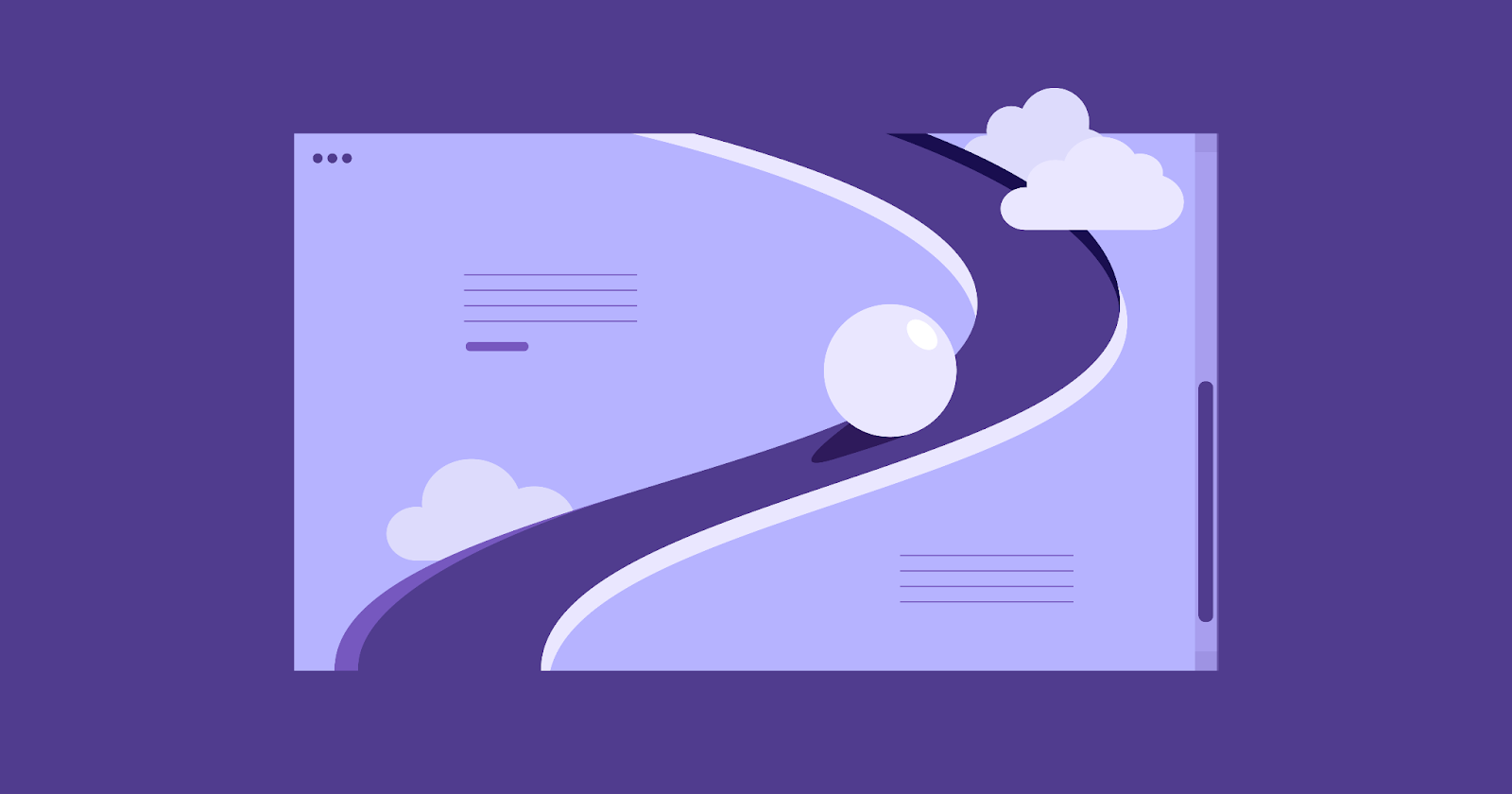 Illustration of a winding path representing scrollytelling web design, guiding users through an immersive narrative experience - Fox and Lee