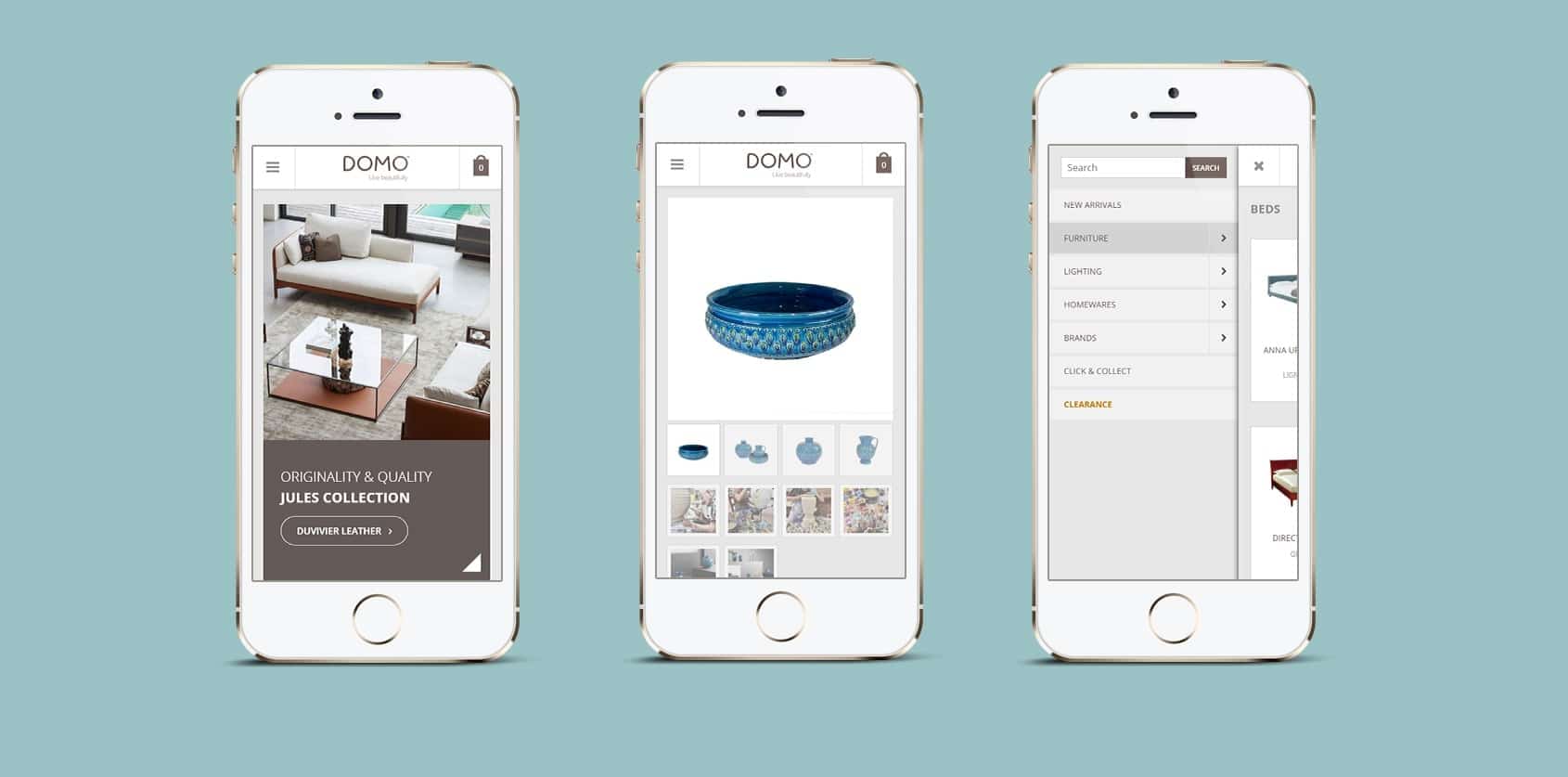 Domo Furniture Mobile Website